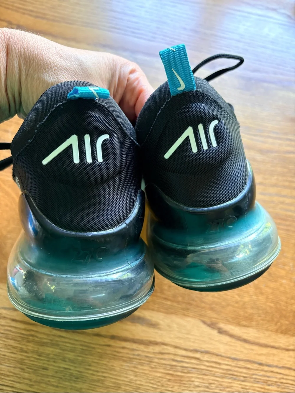 Nike Men’s Air 270’s Black, Teal & Gray Athletic Shoes- size 11